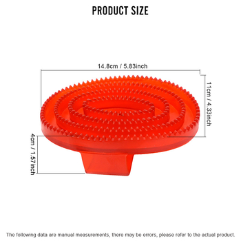 Hobuse puhastushari, lemmikloomade suplemise kummist hari, PVC materjalist hobuse fluorestseeruv massaažihari suur suurus