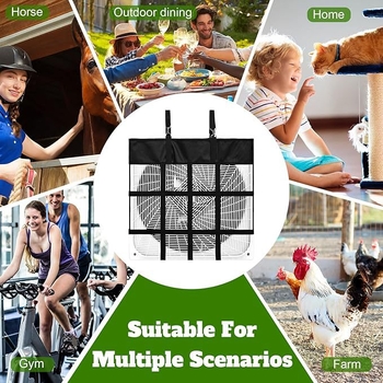 Νέα τσάντα στήριξης ανεμιστήρα για στάβλους αλόγων Ρυθμιζόμενη τσάντα ανεμιστήρα αλόγων Κρεμαστή τσάντα ανεμιστήρα με πλέγμα Τσάντα ανεμιστήρα δωματίου αλόγων