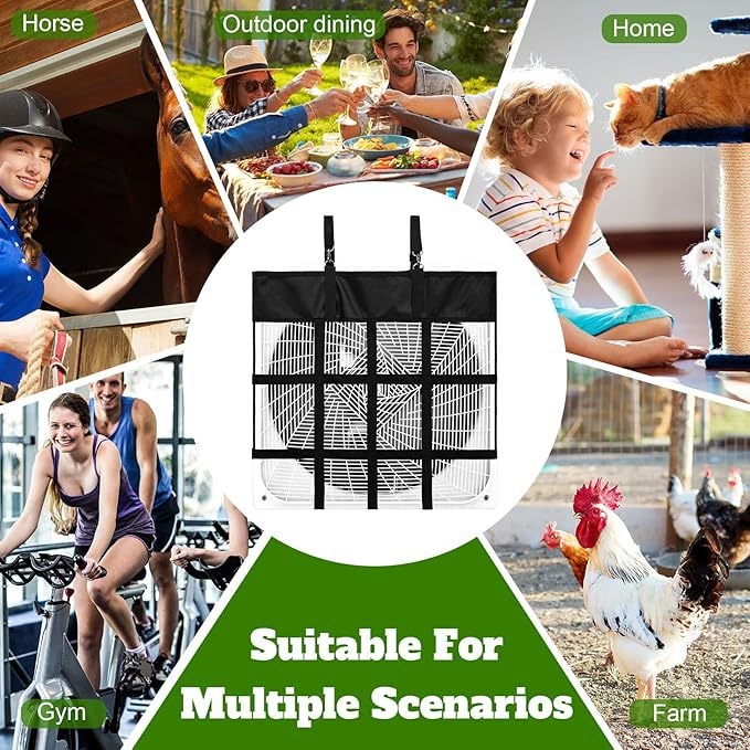 Új lóistálló ventilátortartó táska, állítható lóventilátor táska, függő ventilátor hálós táska, lótér ventilátor táska