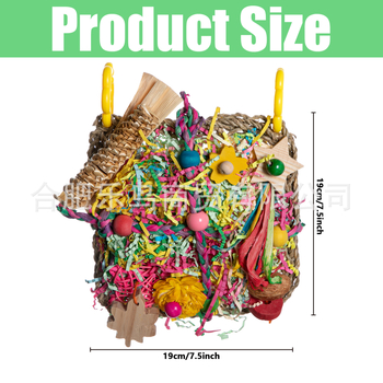 Papagoi hammustuse mänguasi linnutarbed vee rohuvõrk paberist siidist puuviljad maisilehe hammustuse mänguvõrk ronimisvõrk