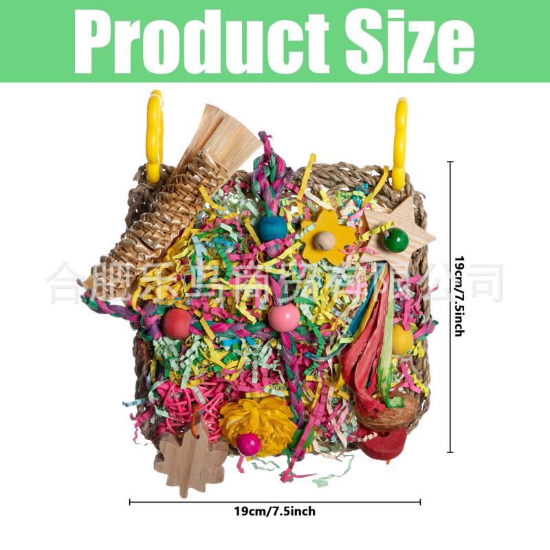 Papagoi hammustuse mänguasi linnutarbed vee rohuvõrk paberist siidist puuviljad maisilehe hammustuse mänguvõrk ronimisvõrk