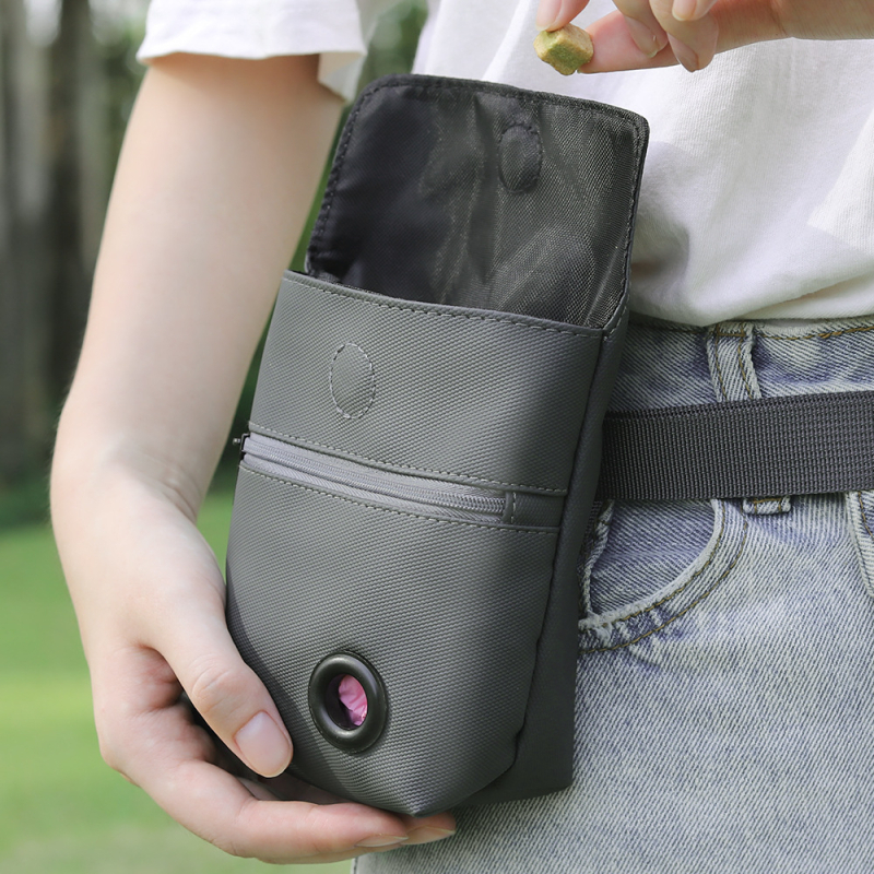 Kutyakiképző táska, hordozható kiképző táska kutyák sétáltatásához, átlós váll-derék fesztávolság, kisállat nassolnivalók, mágneses nyitás, kakizsák tárolótáska