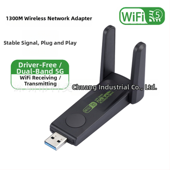 Placă de rețea wireless de 1300m Gigabit cu dublă frecvență 5G, fără driver, pentru computer, cu receptor USB WiFi, transmițător, placă de rețea USB