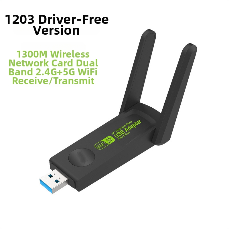 Placă de rețea wireless de 1300m Gigabit cu dublă frecvență 5G, fără driver, pentru computer, cu receptor USB WiFi, transmițător, placă de rețea USB
