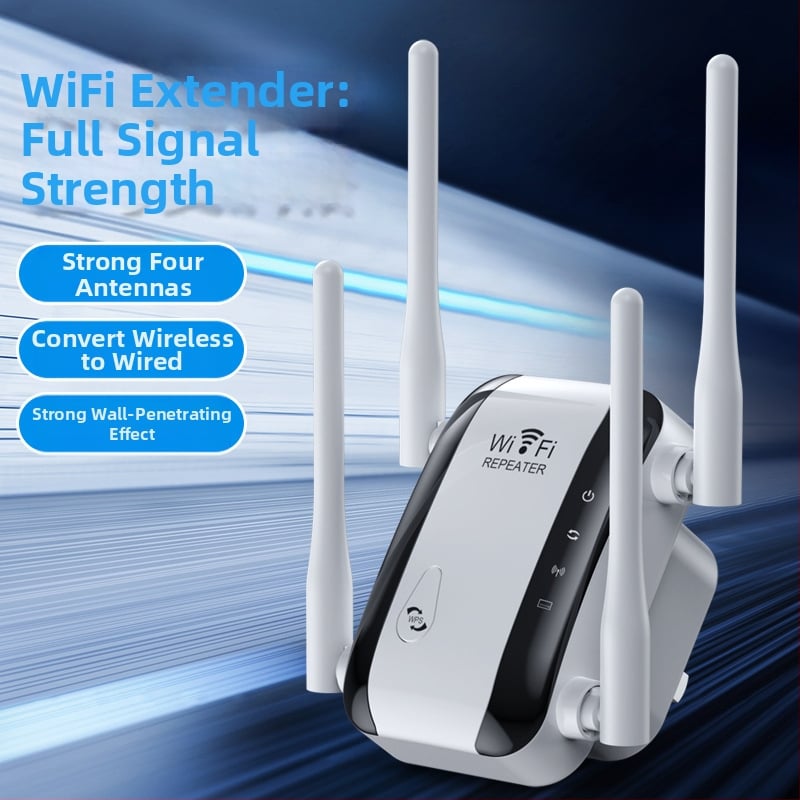 Усилвател за подобряване на Wi-Fi сигнала, мостов ретранслатор, удължител, домашен рутер, ретранслатор с двойна антена