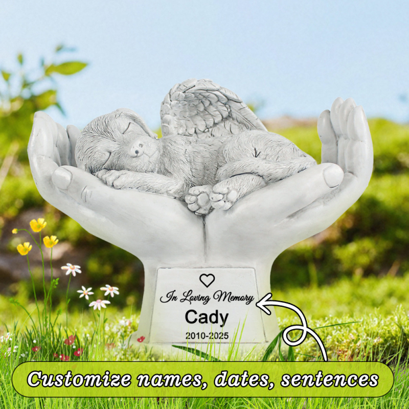 Tarpvalstybinis graviruotas naminio šuns atminimo akmuo, antkapinis paminklas lauko sodo kiemo dervos amatų dekoravimo papuošalai