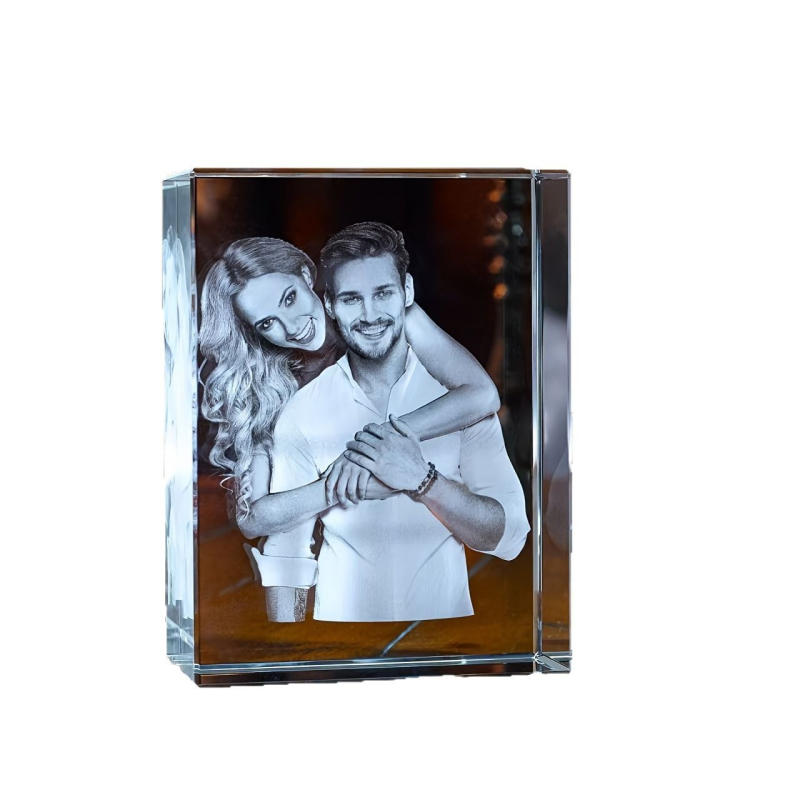 Personaalne kristallplokk portreede, pulmade või lemmikloomade fotode jaoks, sobib magamistuppa, elutuppa või kontorisse