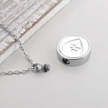 Διασυνοριακό ζεστό πώληση από ανοξείδωτο ατσάλι στρογγυλό πολύχρωμο κολιέ με αποτύπωμα, αρώματα, μπουκάλι, στάχτη από τρίχες κατοικίδιων ζώων, κρεμαστό κόσμημα μνημείου