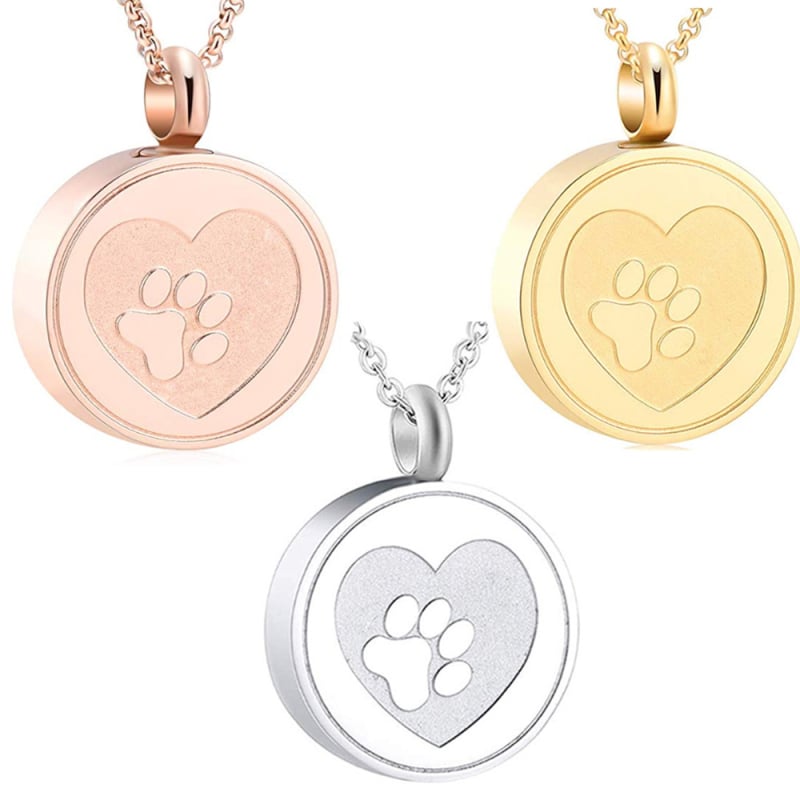 Colier cu amprentă rotundă multicoloră din oțel inoxidabil, vânzare fierbinte transfrontalieră, sticlă de parfum, păr de animal de companie, cenușă, pandantiv memorial