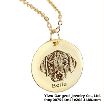 Προσαρμοσμένο κολιέ ζωγραφικής στο χέρι από ανοξείδωτο ατσάλι με φωτογραφία γκράφιτι από τιτάνιο και ατσάλι, στρογγυλό μενταγιόν, εξατομικευμένο μπρελόκ σε σχήμα καρδιάς