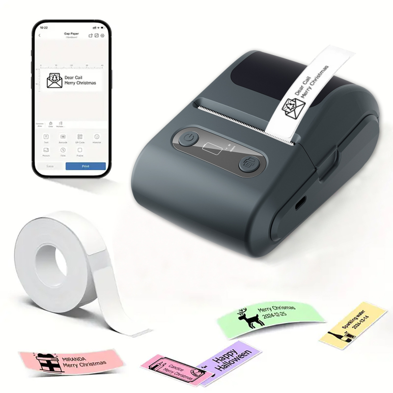Pārrobežu pārnēsājams mini mazs rokas Bluetooth mobilā tālruņa līdzņemšanas kvīts etiķetes svītrkoda mikrotermiskais printeris
