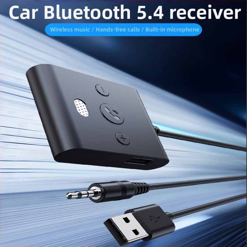 Autós bluetooth adapter 3,5 mm-es audiohallgatási audiokábel vevőadapter 5,4 HD kihangosító hívás AUX/