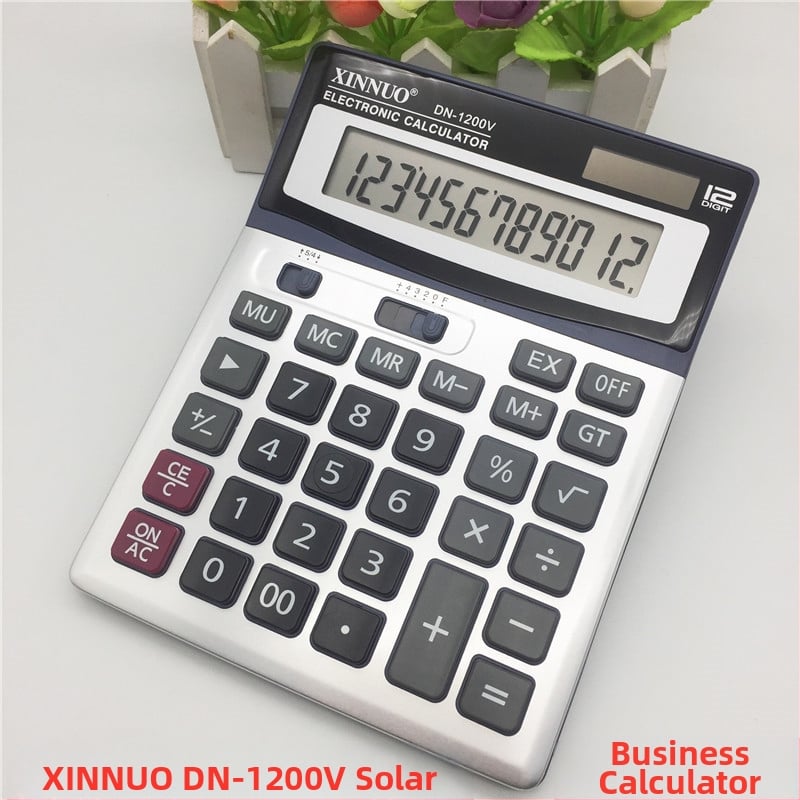Xinnuo Dn-1200V saules 12 ciparu biroja kalkulators Uzņēmuma vienības dāvanu logotips Reklāmas dators