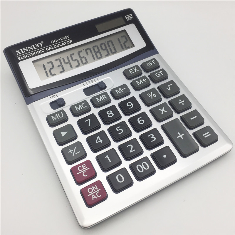 Xinnuo Dn-1200V Solar 12-цифрен офис калкулатор, фирмен модул, подарък, лого, рекламен компютър