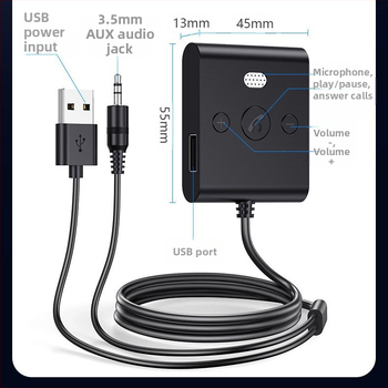 Automašīnas Bluetooth uztvērējs 3,5 mm Bluetooth mūzikas uztvērējs 5,4 HD brīvroku zvanu automašīnas U diska atskaņotājs