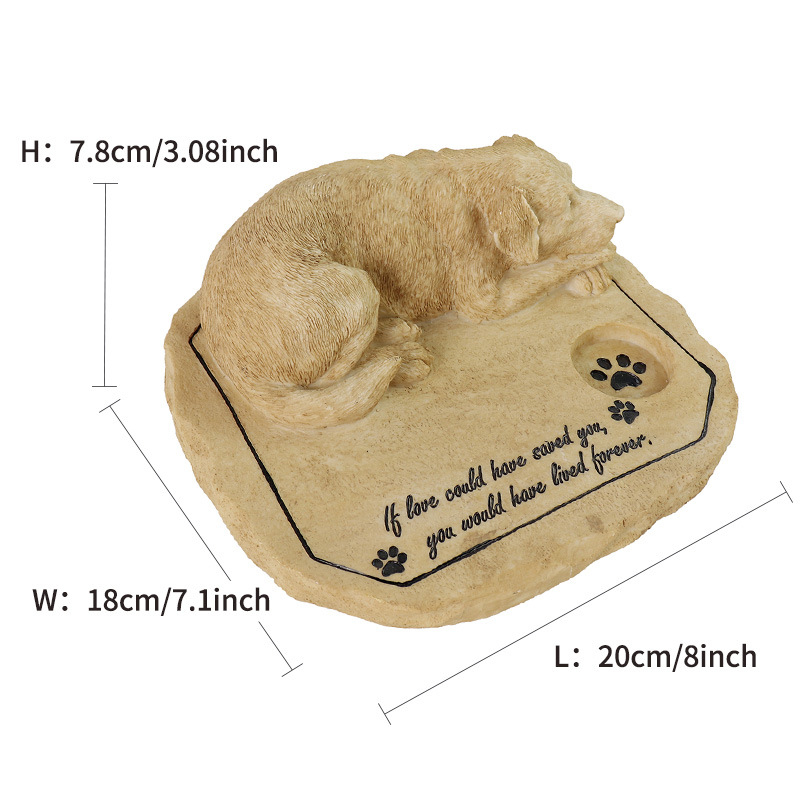 „Amazon“ 3D šunų augintinių atminimo antkapis lauko kiemo dervos dekoravimui šuniukų atminimo akmenų papuošalai