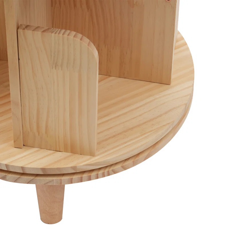 Väike täispuidust pöörlev raamaturiiul, laste raamatute hoiukapp, põrandaraamat, pildiraamatute vitriinkapp