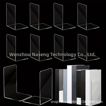 Небрежна и креативна акрилна прозрачна матирана L-образна вертикална стойка за книги, рамка за студентско бюро