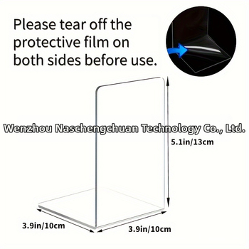 Небрежна и креативна акрилна прозрачна матирана L-образна вертикална стойка за книги, рамка за студентско бюро