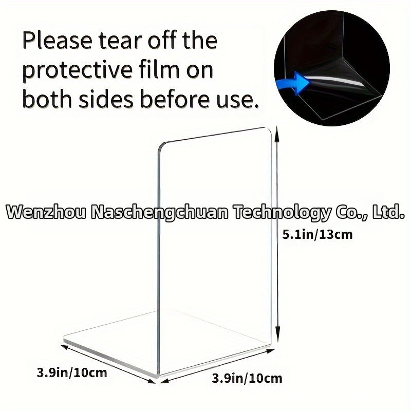 Небрежна и креативна акрилна прозрачна матирана L-образна вертикална стойка за книги, рамка за студентско бюро