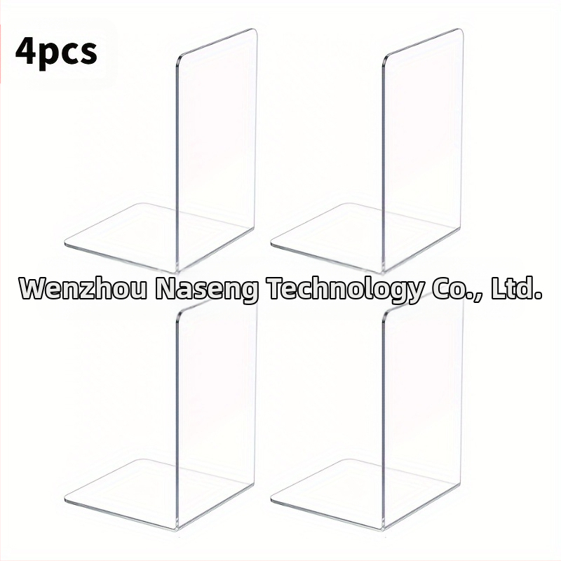 Небрежна и креативна акрилна прозрачна матирана L-образна вертикална стойка за книги, рамка за студентско бюро