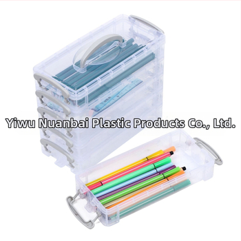 6-kihiline värviline pliiatsikott, akvarellpliiatsite hoiukarp, virnastatav ja eemaldatav kirjatarvete hoiukarp, plastkarp