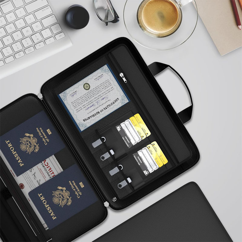 Grūdintas ugniai atsparus dokumentų laikymo krepšys Namų ūkio informacijos dokumentų krepšys Namų ūkio registracijos pažymėjimas Daugiasluoksnė vandeniui atspari laikymo dėžė su užraktu