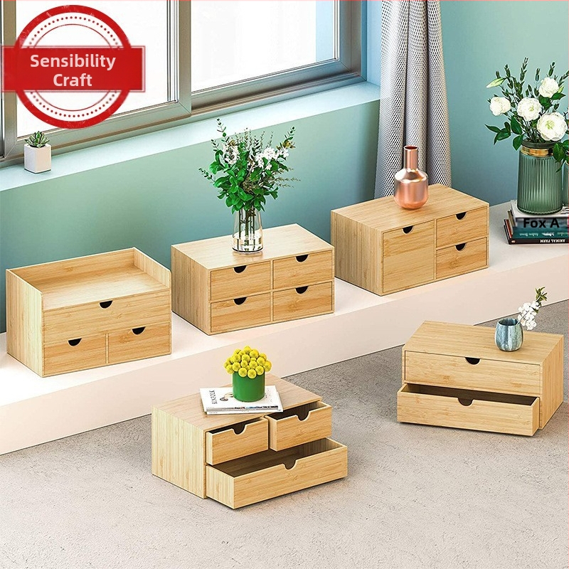 Moderná jednoduchá drevená šperkovnica so zásuvkou, drevená krabička, univerzálna stolová úložná krabička na dokončenie stola, úložná krabička z masívneho dreva