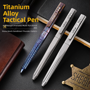 Titaanisulamist taktikaline pliiats, libisev dekompressiooniga signatuurpliiats, Pioneer Edc isikupärastatud värviline enesekaitse taktikaline pliiats