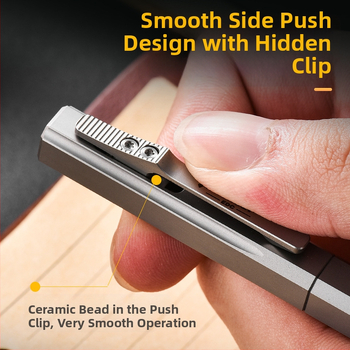 Titaanisulamist taktikaline pliiats, libisev dekompressiooniga signatuurpliiats, Pioneer Edc isikupärastatud värviline enesekaitse taktikaline pliiats