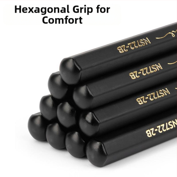 „Deli New Sai“ juodo medžio šešiakampis strypas, 2B rašymo pieštukas, grafitinis švinas, HB, juodos spalvos, itin ryškios spalvos (30 vnt./dėžutėje)