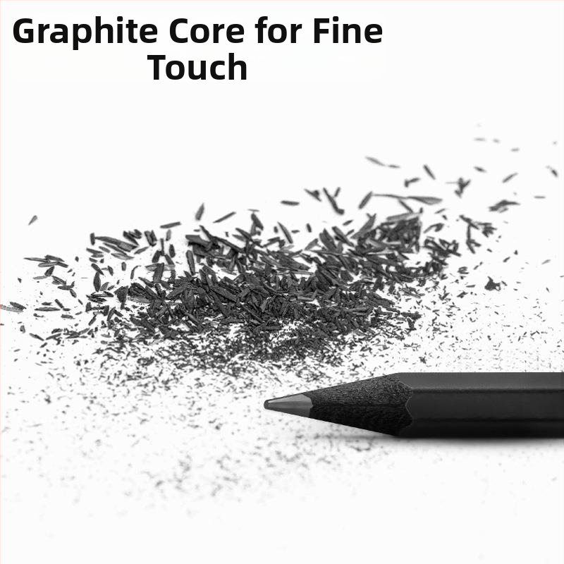 Deli New Sai Черен дървен шестоъгълен прът 2B Молив за писане с графитна сърцевина HB Черен Супер висок цвят (30 бр./кутия)