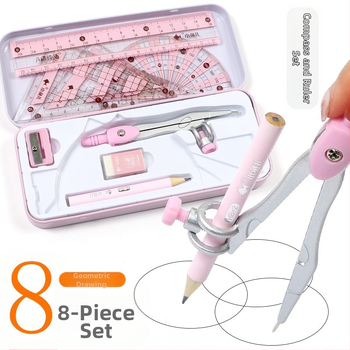 Sjaojuera svaiga pamatskolas skolēna zīmēšanas un gleznošanas 8 daļu cirkulis vidusskolas skolēna uzvalks, lineāls, trīsstūris, lineāls, kancelejas preces