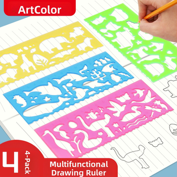 Īpašs lineāls ar roku rakstītām avīzēm, daudzfunkcionāls lineāls, vairumtirdzniecības gleznošanas lineāls, zīmēšanas veidnes lineāls multfilmai