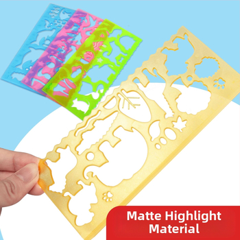 Īpašs lineāls ar roku rakstītām avīzēm, daudzfunkcionāls lineāls, vairumtirdzniecības gleznošanas lineāls, zīmēšanas veidnes lineāls multfilmai