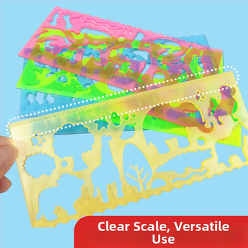 Īpašs lineāls ar roku rakstītām avīzēm, daudzfunkcionāls lineāls, vairumtirdzniecības gleznošanas lineāls, zīmēšanas veidnes lineāls multfilmai