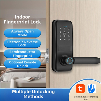 Istabas durvju pirkstu nospiedumu slēdzene ar vienu mēli, korpusa roktura slēdzene, grafiti tālvadības kombinētā slēdzene, iekštelpu durvju piekļuves elektroniskā viedā slēdzene