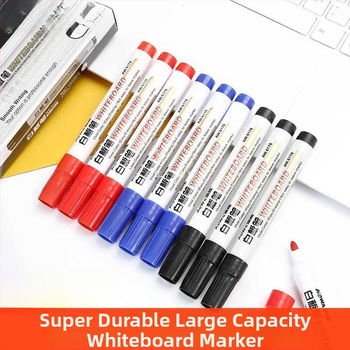 Baltos lentos rašiklis, ištrinamas vaikams, juoda spalva, mokytojo didelės talpos lentos rašiklis vandens pagrindu, teptukas baltai klasei