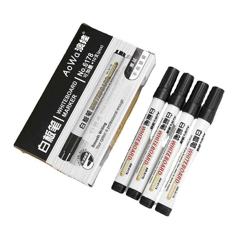 Baltos lentos rašiklis, ištrinamas vaikams, juoda spalva, mokytojo didelės talpos lentos rašiklis vandens pagrindu, teptukas baltai klasei