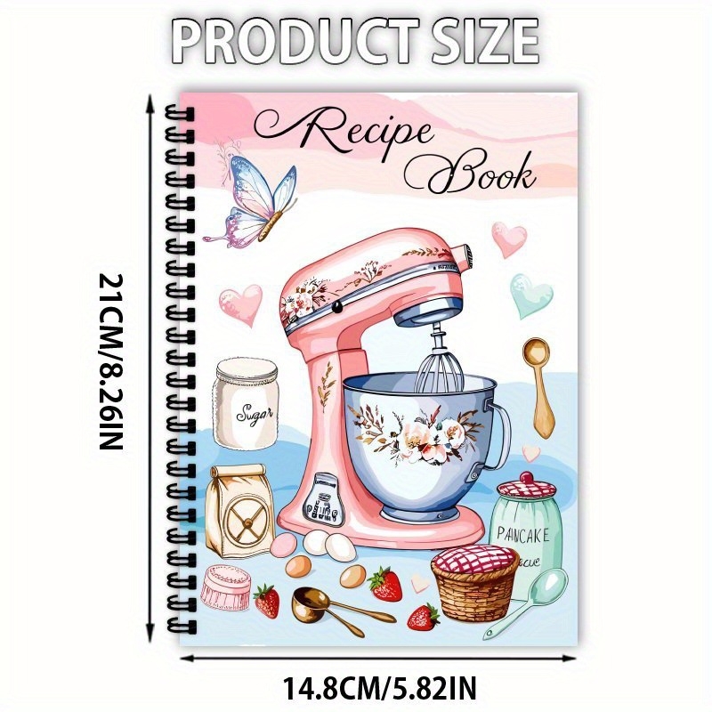 „Amazon A5“ tarpvalstybinio naujo produkto receptų užrašų knygelė, rankų darbo mitybos dienoraštis, virtuvės maisto gaminimo knygos ritė
