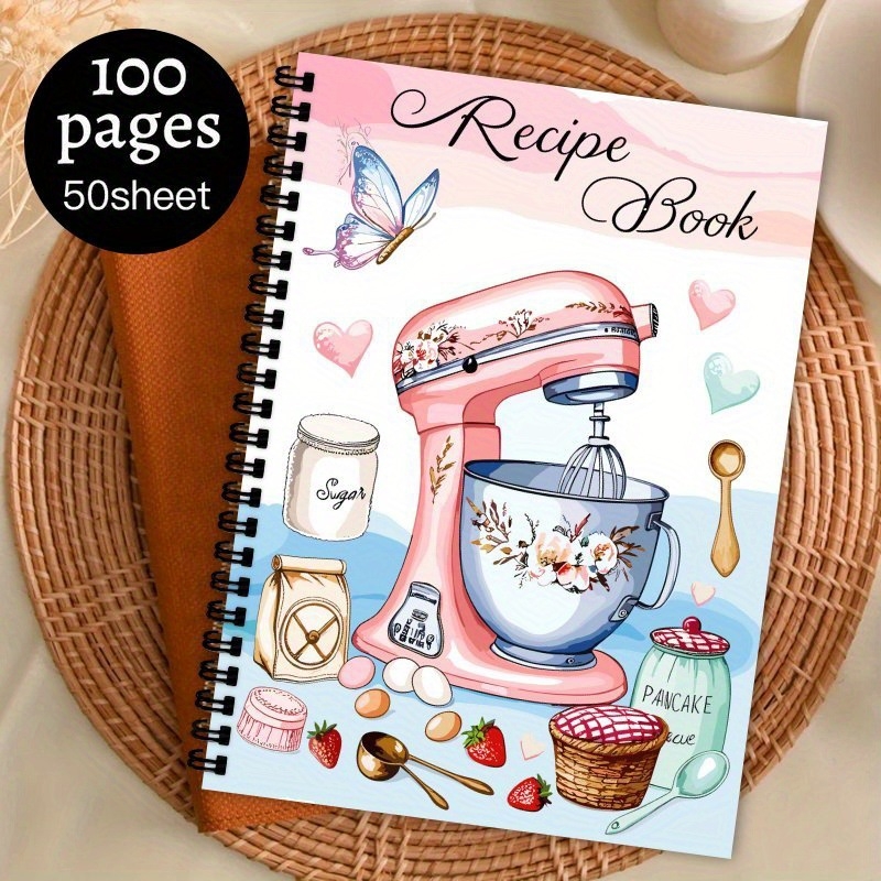 „Amazon A5“ tarpvalstybinio naujo produkto receptų užrašų knygelė, rankų darbo mitybos dienoraštis, virtuvės maisto gaminimo knygos ritė