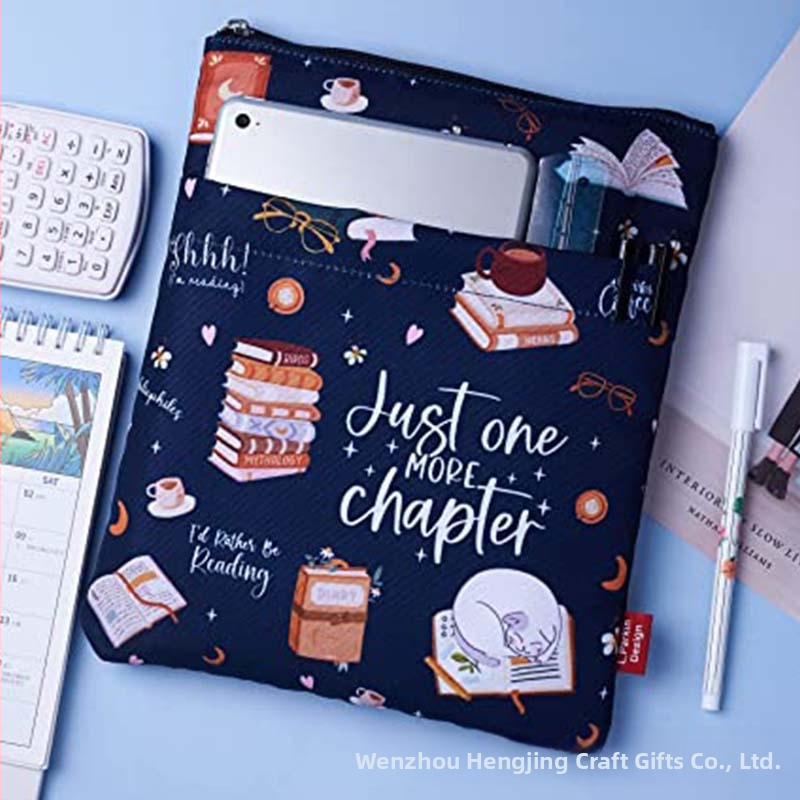 Калъф за книга с цип и преден джоб, защитен калъф за подарък за любителите на книги