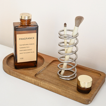 Paprastas nerūdijančio plieno spyruoklinis dantų šepetėlių stovas, tualeto stovas, tualetinis staliukas, kosmetikos šepetėlių laikymo stovas, rašiklio laikiklis