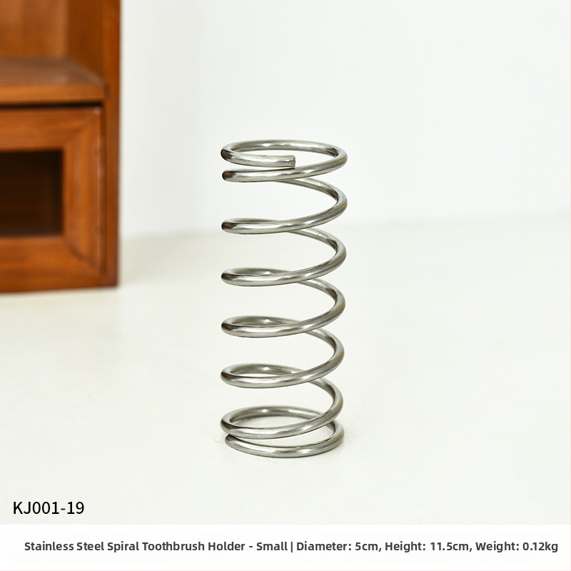 Paprastas nerūdijančio plieno spyruoklinis dantų šepetėlių stovas, tualeto stovas, tualetinis staliukas, kosmetikos šepetėlių laikymo stovas, rašiklio laikiklis