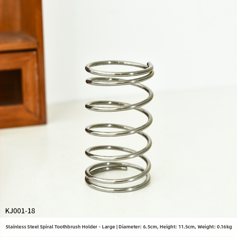 Paprastas nerūdijančio plieno spyruoklinis dantų šepetėlių stovas, tualeto stovas, tualetinis staliukas, kosmetikos šepetėlių laikymo stovas, rašiklio laikiklis