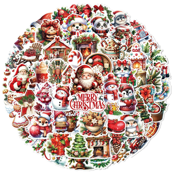 60 Ziemassvētku, Ziemassvētku vakara grafiti uzlīmes logu bērnu ballītei, radošas, dekoratīvas, ūdensnecaurlaidīgas uzlīmes