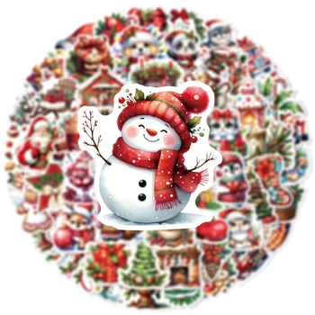 60 Ziemassvētku, Ziemassvētku vakara grafiti uzlīmes logu bērnu ballītei, radošas, dekoratīvas, ūdensnecaurlaidīgas uzlīmes