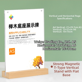 A4-es erős mágneses asztali tábla, kiállító tábla, asztali tábla, éttermi akril asztali kártyatartó, kétoldalas, L alakú asztali tábla állvány