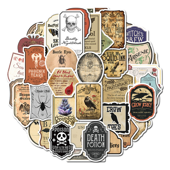 50 listova/set pečata gotički stil retro iznošene naljepnice DIY bilježnica ručni račun ljepljivi materijal naljepnice