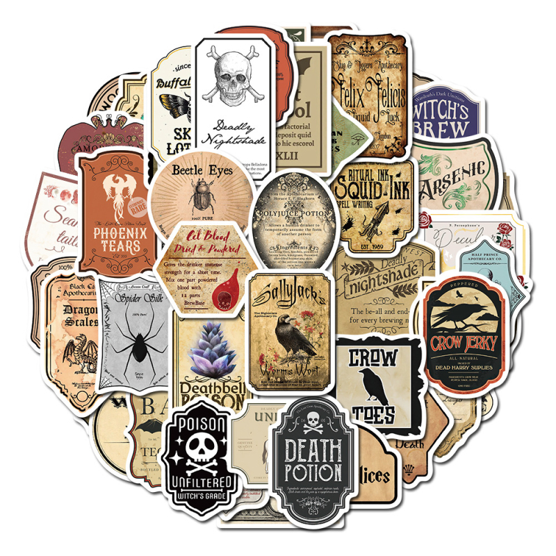 50 listova/set pečata gotički stil retro iznošene naljepnice DIY bilježnica ručni račun ljepljivi materijal naljepnice